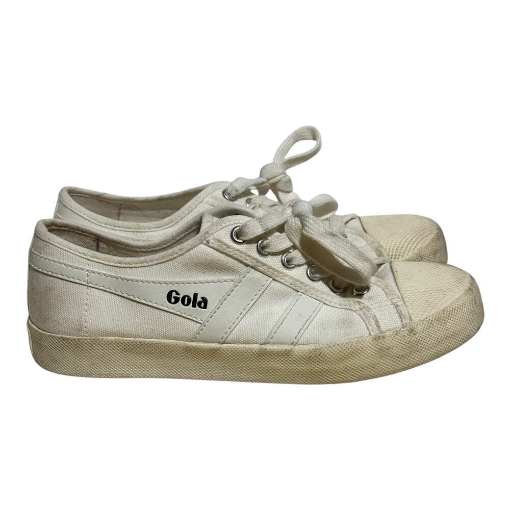 Gola Coaster Canvas Sneakers Women's Size 6 White Minimalist Low Top Trainers - Picture 1 of 8